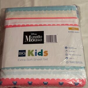 Disney Minnie Mouse Kids Sheet Set - Pink, Blue, White